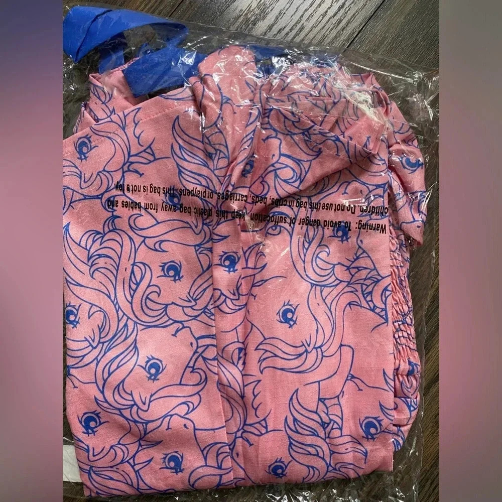 B2g1unique Vintage My Little Pony Pink/Blue Pony Print Rae Romper Nwt Small — image 5 of 7